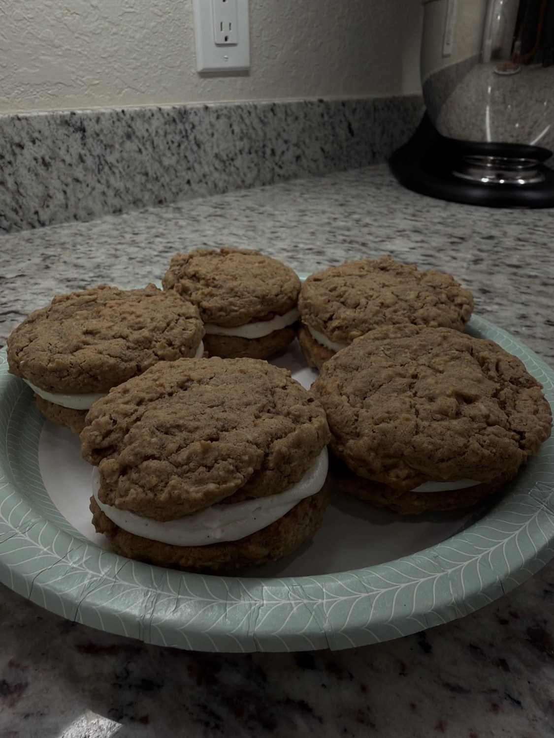 Homemade cookie sandwiches with cream filling
